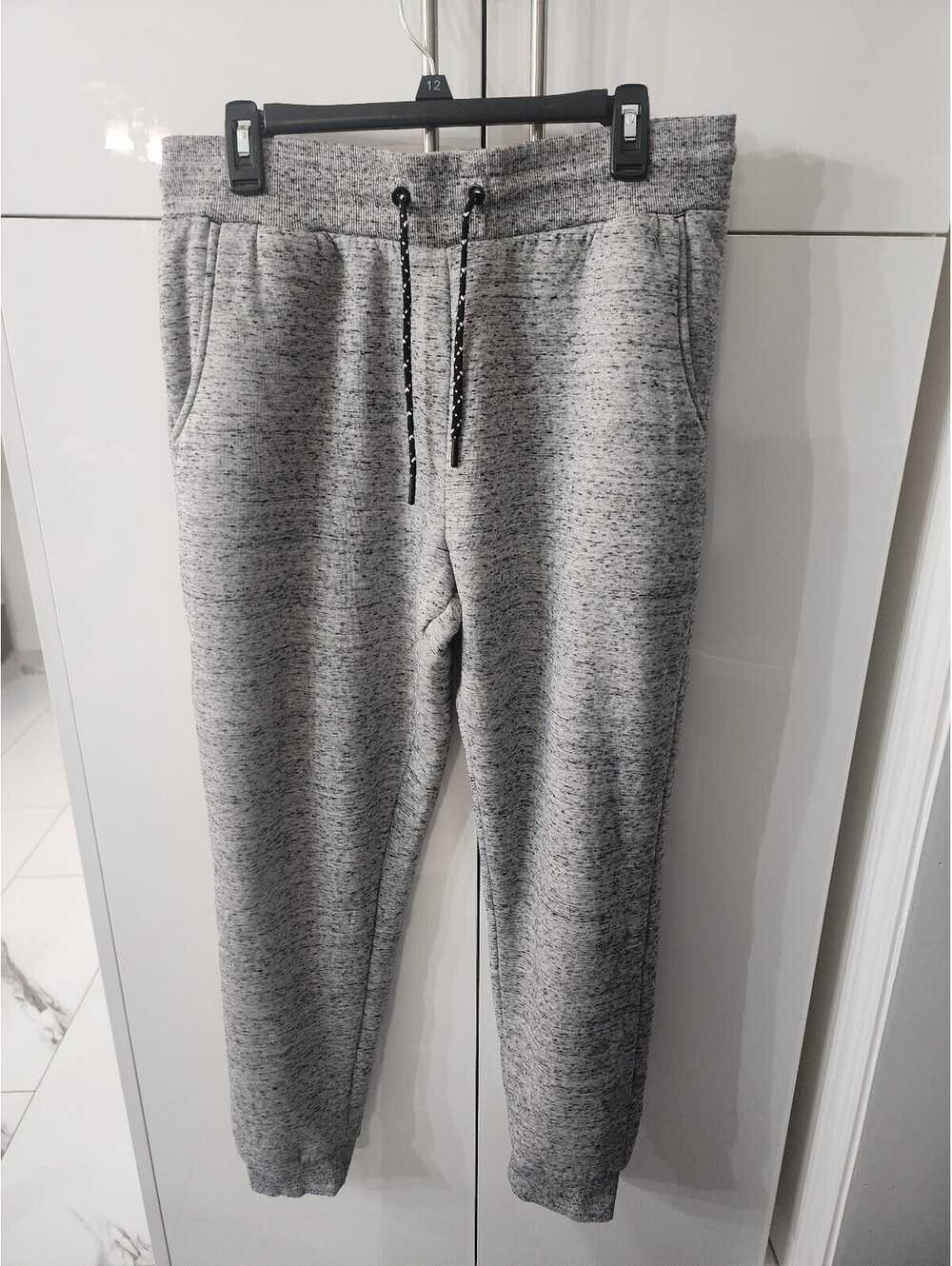 Hollywood The Jean People Men's Large Gray Heathered Jogger Sweatpants sz L Draw